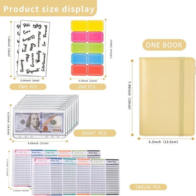 NICOOTHBudget Binder Cash Envelopes A6 Money Saving Binder with Zipper envelopes (A6Yellow) - Image 2